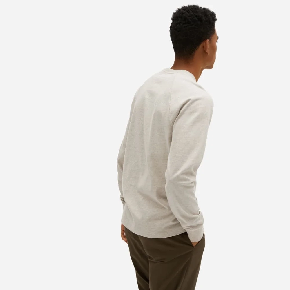 The Premium-Weight Long-Sleeve Crew | Uniform | Heather Oatmeal (5)