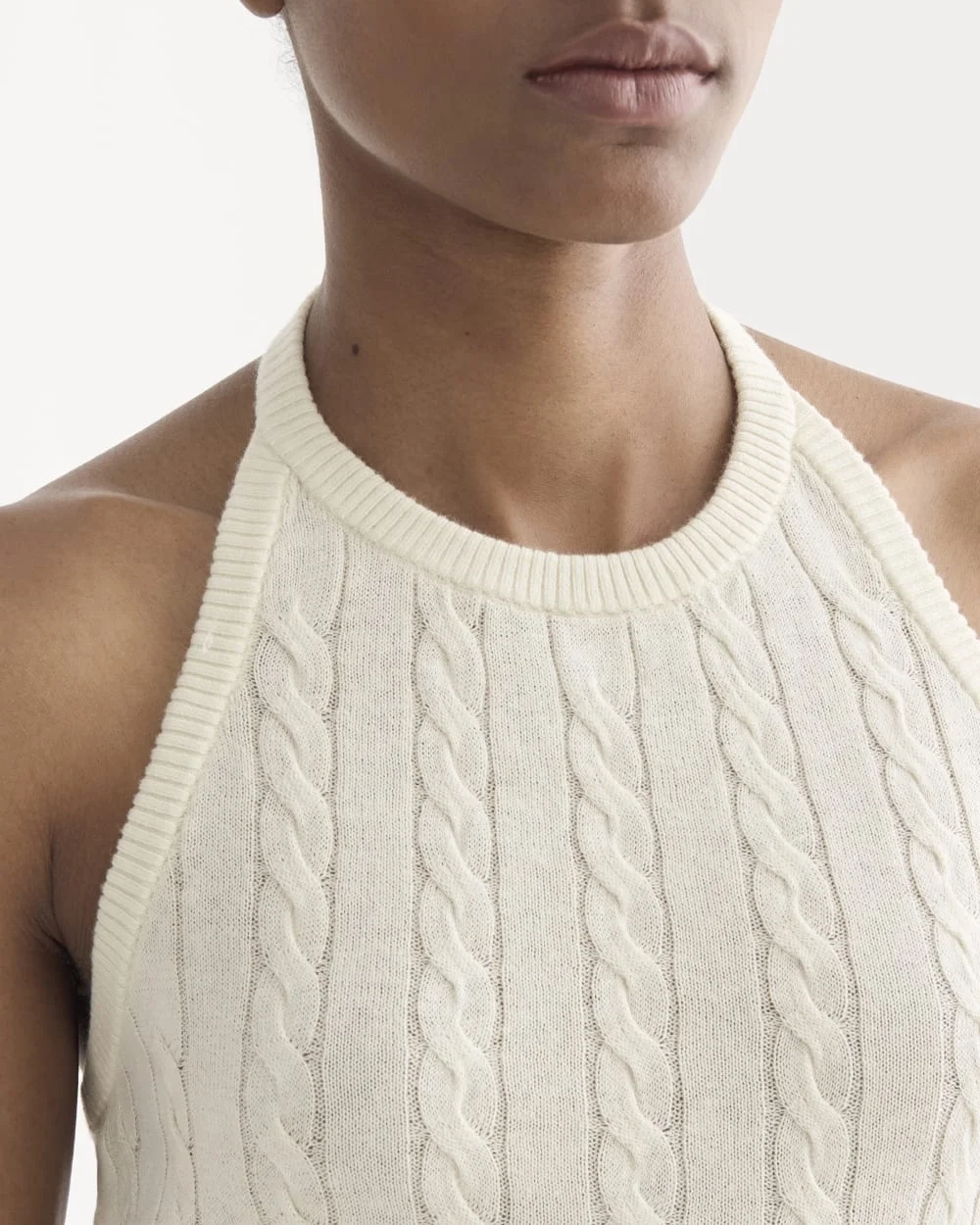 The Cable Halter in Cotton Cashmere | Birch (5)