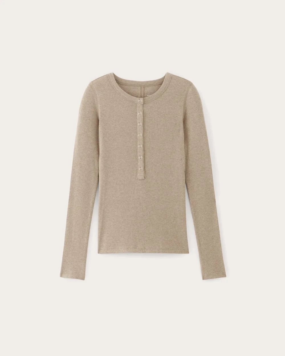 The Luxe Rib Henley | Heathered Tan (4)