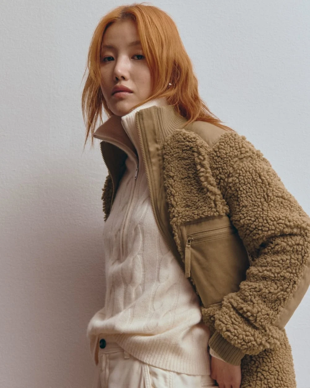 The Cable Half-Zip in Luxe Merino | Bone (4)