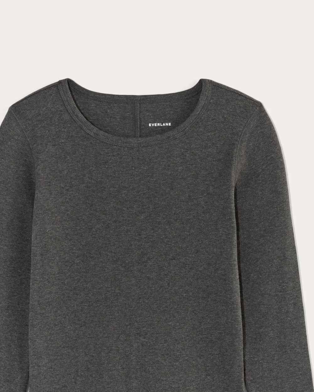 The Luxe Rib Long-Sleeve Crew | Heathered Soot (3)