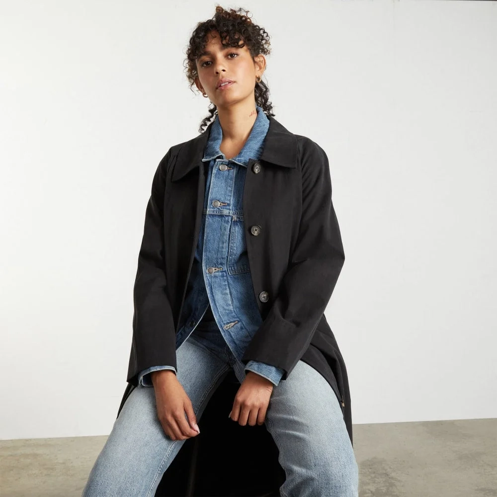 The Gathered Drape Trench | Black (7)