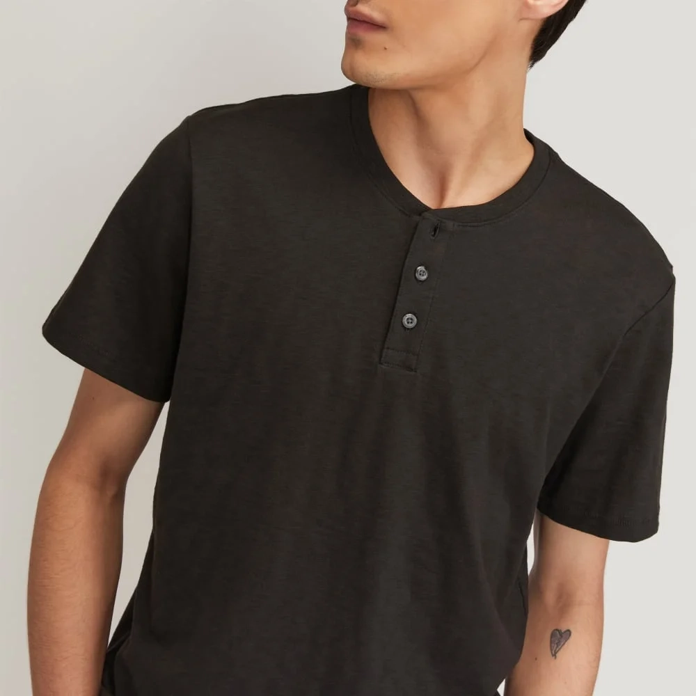The Cotton Slub Henley | Black (3)
