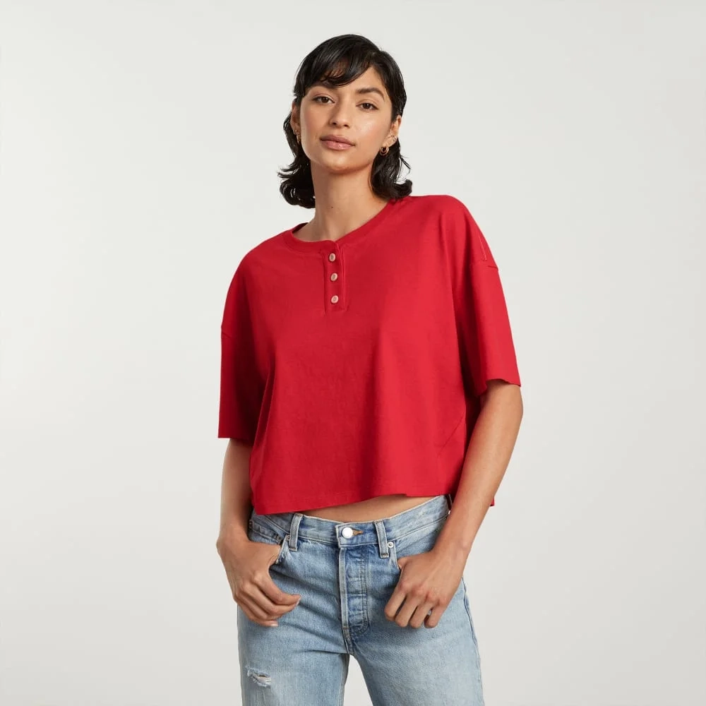 The Vintage Henley Hemp Tee | Goji Berry (6)