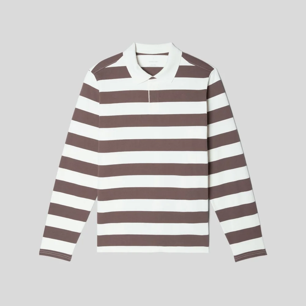 The Premium-Weight Rugby Shirt | Chocolate Brown / Canvas Tan (5)