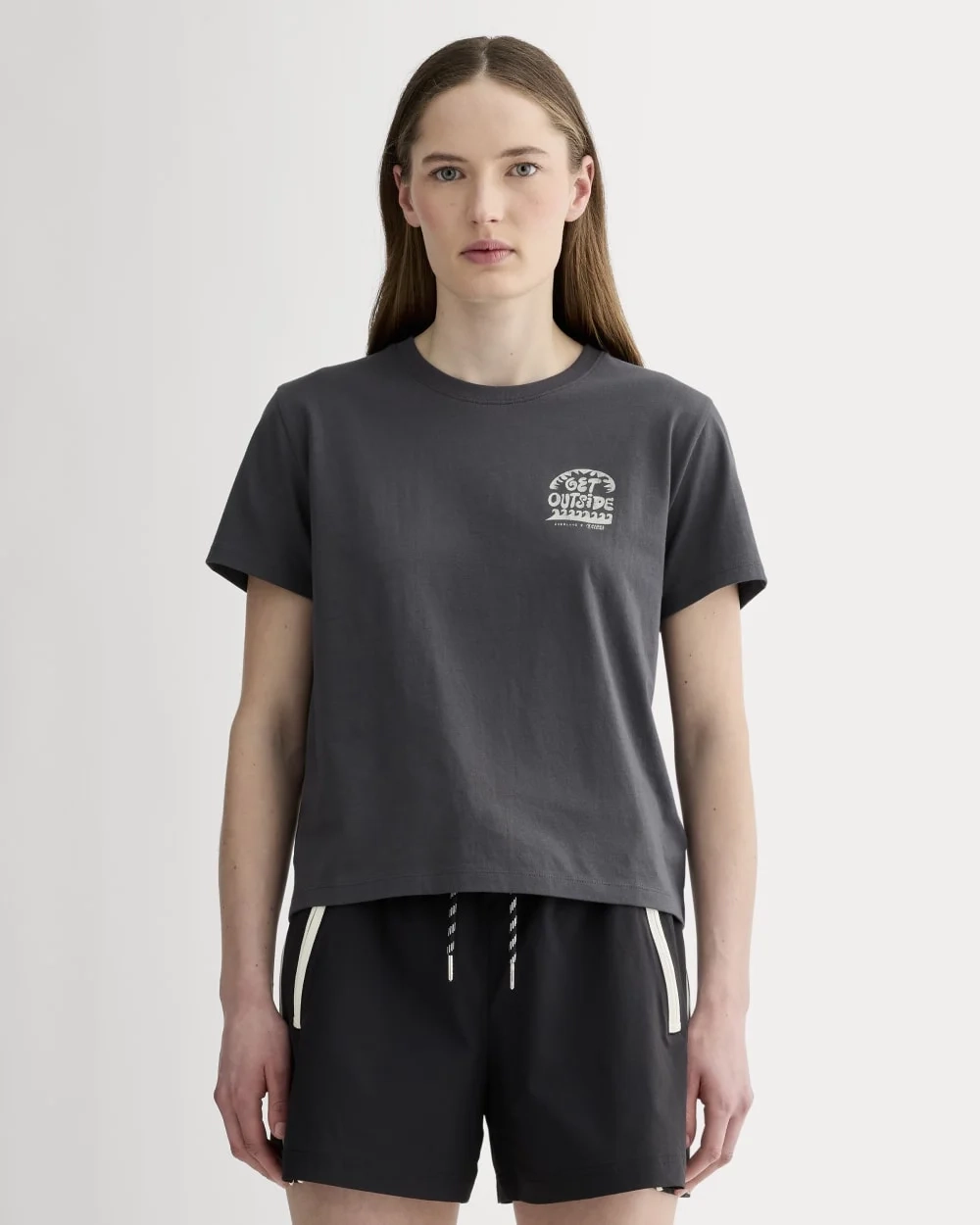 The Everlane x Parks Project Box-Cut Tee | Forged Iron / Natural