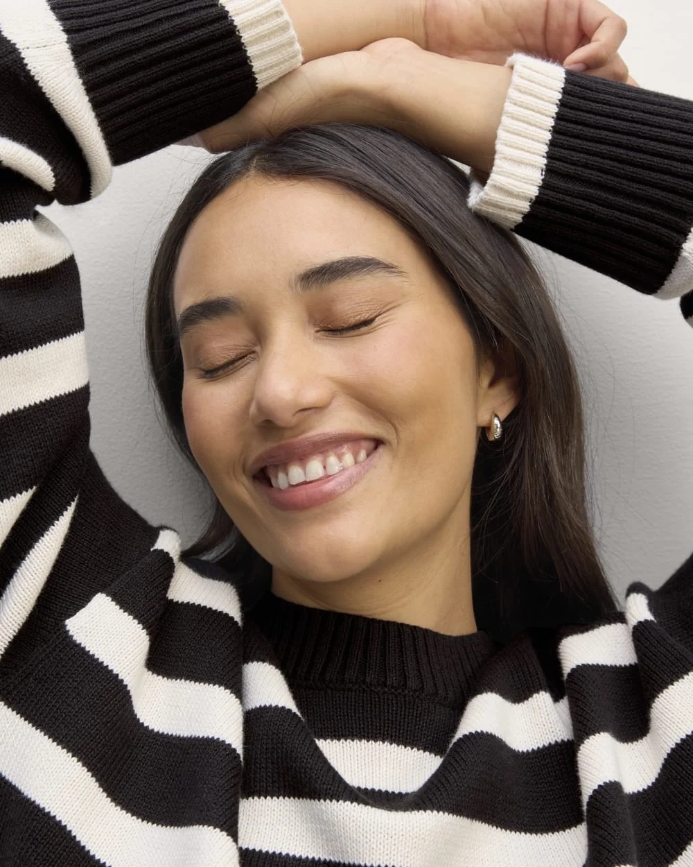 The Boxy Sweater in Everyday Cotton | Black / Canvas (5)