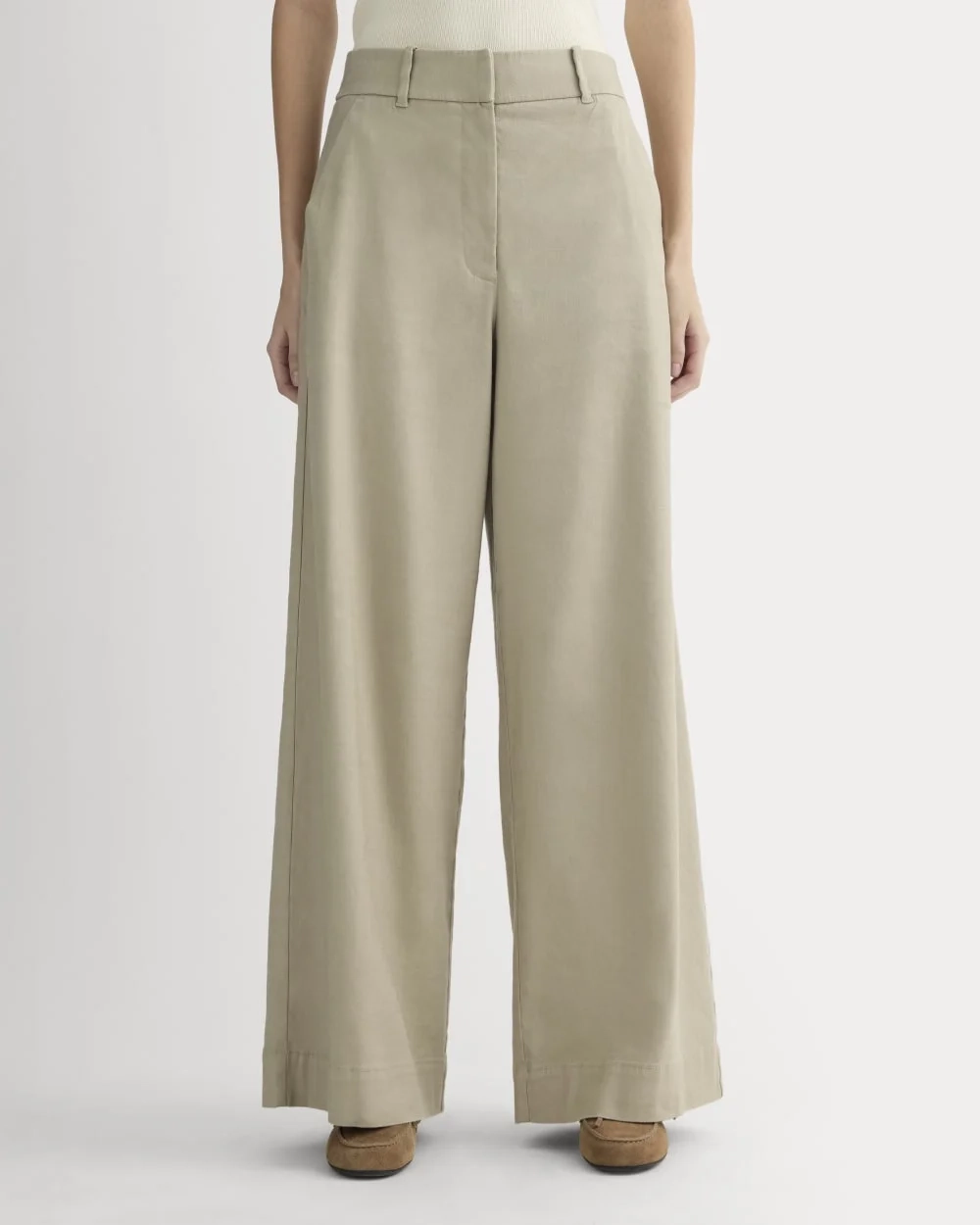 The Wide-Leg Pant in Stretch Linen | Trench Coat Khaki (5)