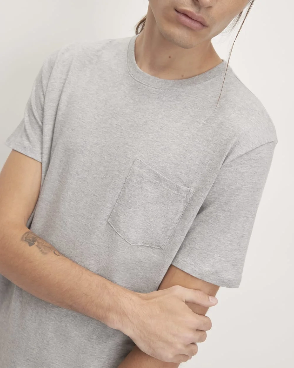 The Organic Cotton Pocket Tee |  Heathered Grey (3)