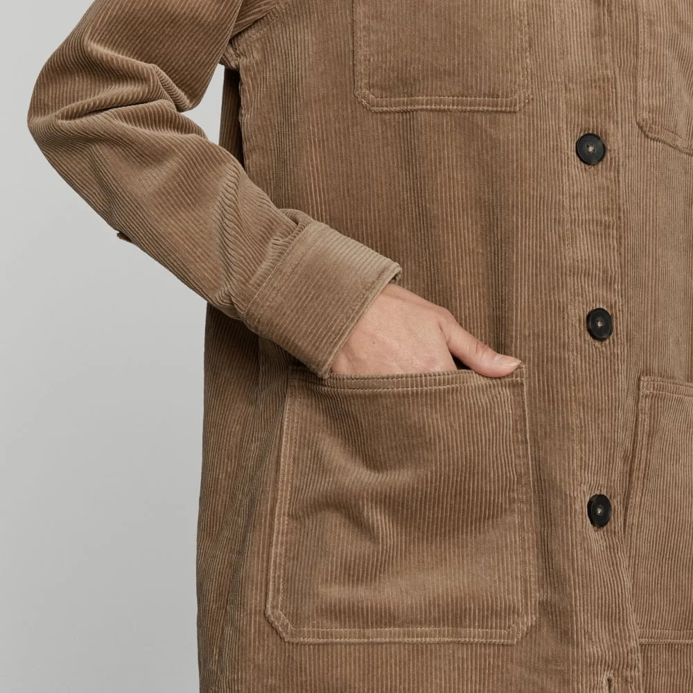 The Corduroy Long Shirt Jacket | Toasted Coconut (7)