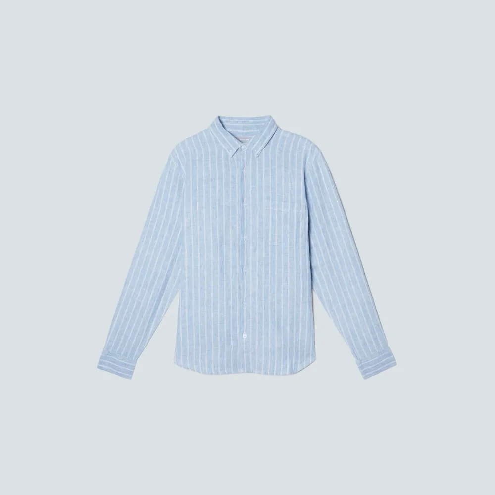 The Classic Shirt in Linen | White / Blue (4)
