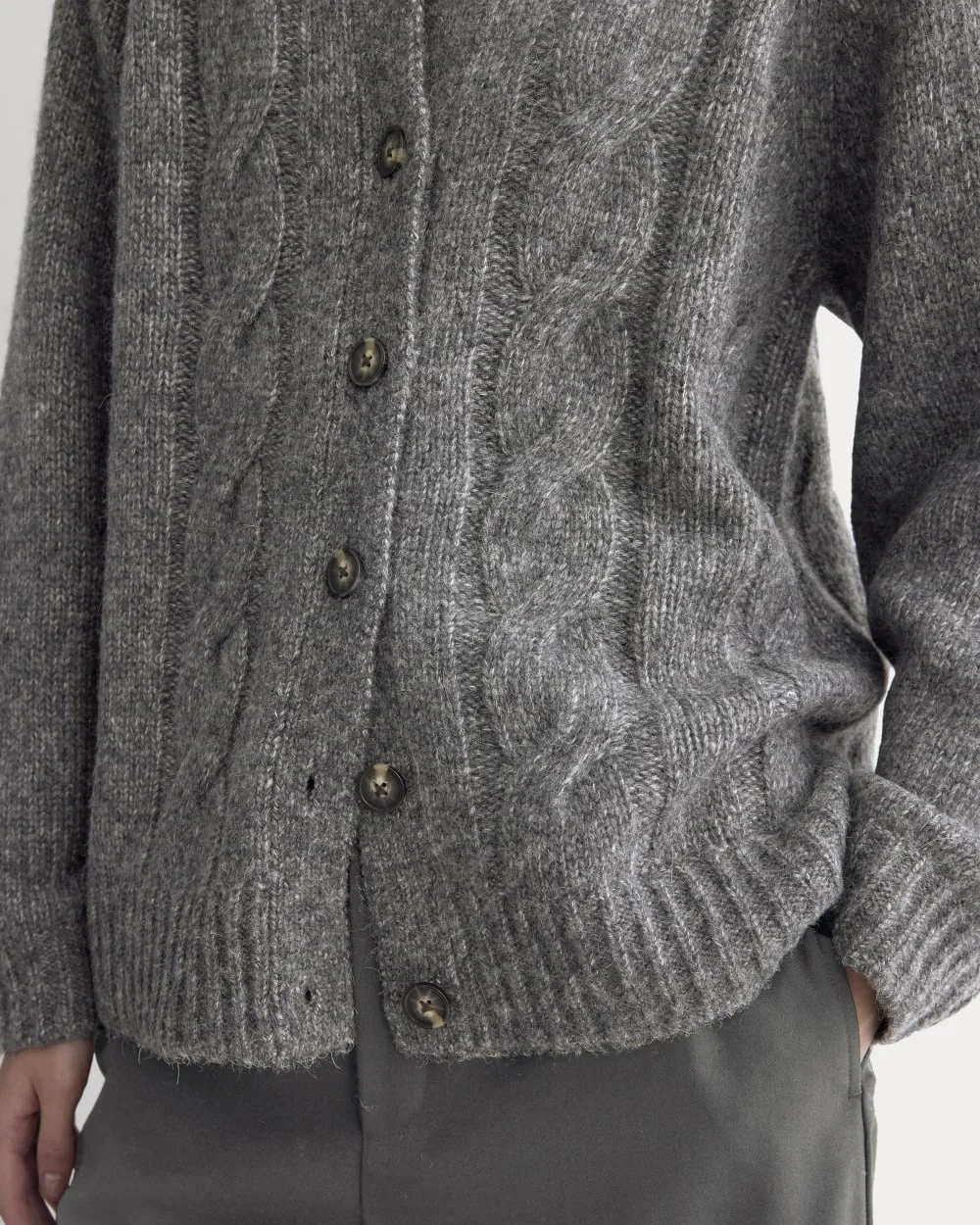 Cloud Cable Cardigan | Heather Charcoal (4)