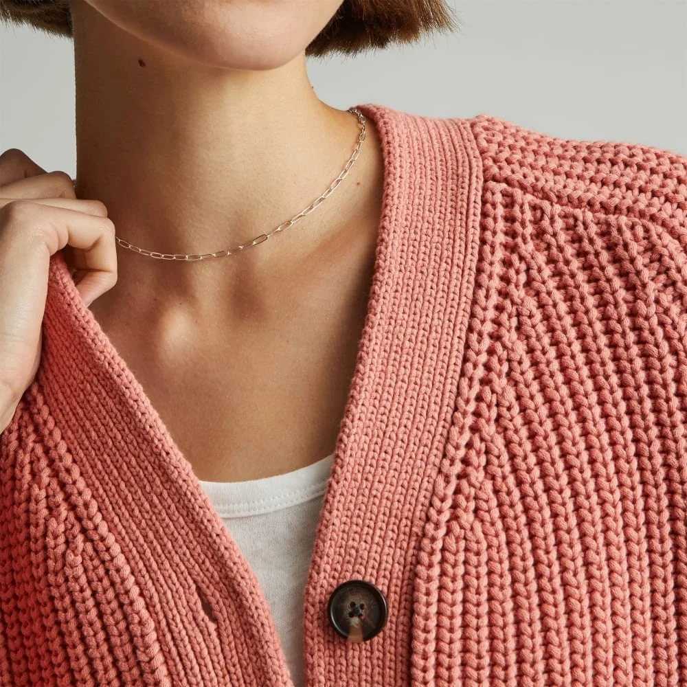 The Texture Cotton Cardigan | Light Rose (6)
