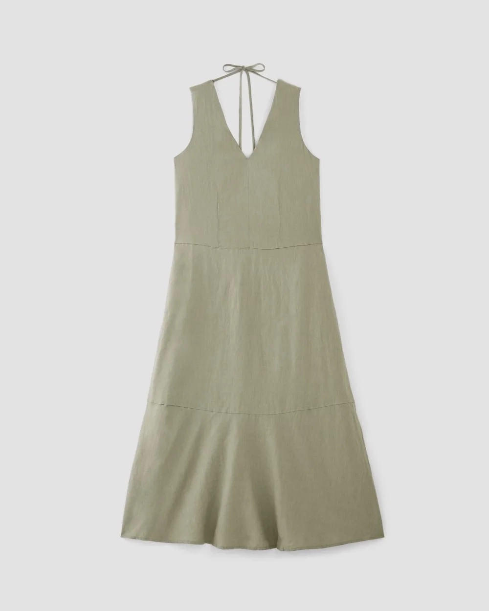 The Linen V-Neck Maxi Dress | Sage Green (5)