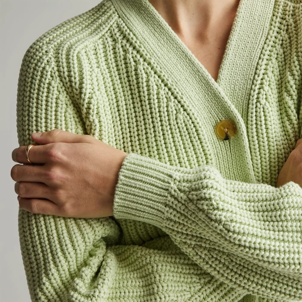 The Texture Cotton Cardigan | Seafoam Green (5)