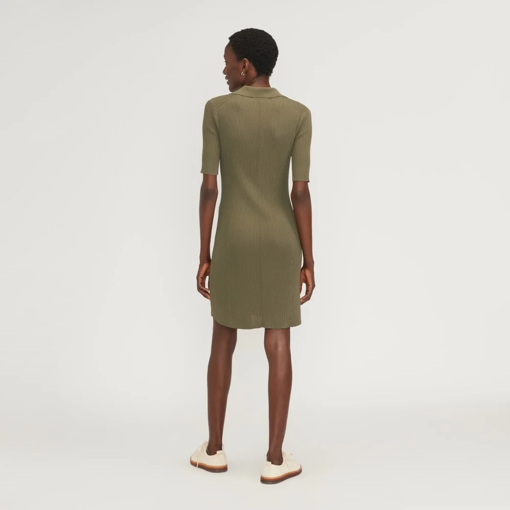 The Ribbed Short-Sleeve Polo Dress | Kalamata (5)