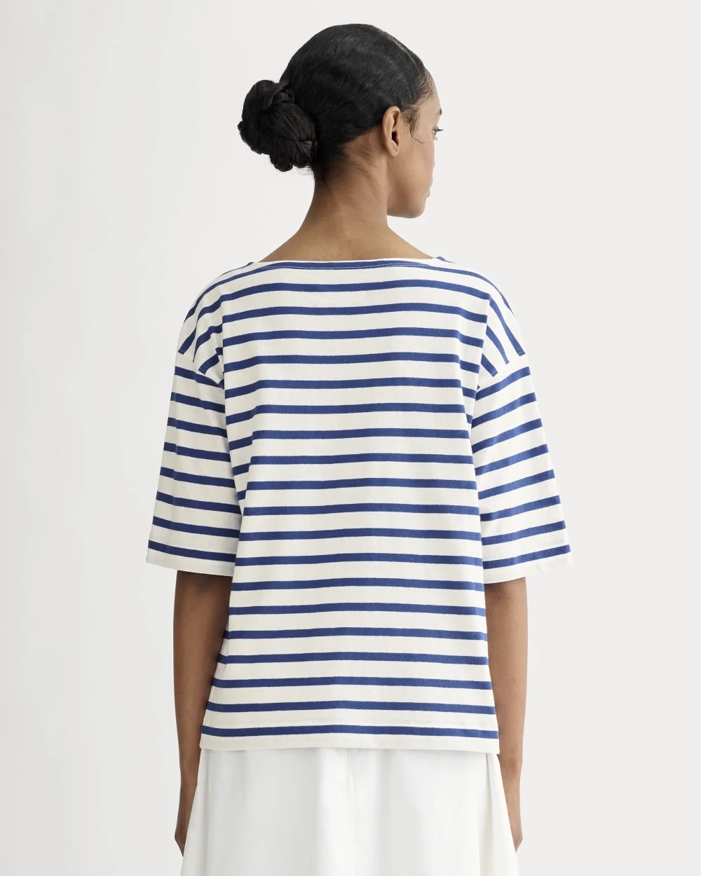 The Mariner Oversized Tee | Bone / Mazarine Blue (3)