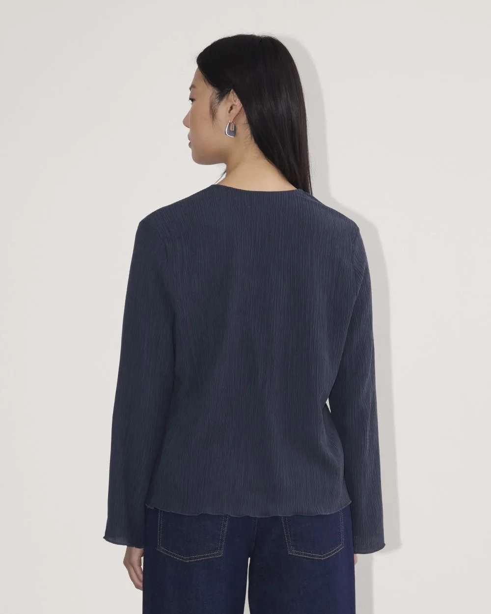 The Crinkle Long-Sleeve | Navy (6)