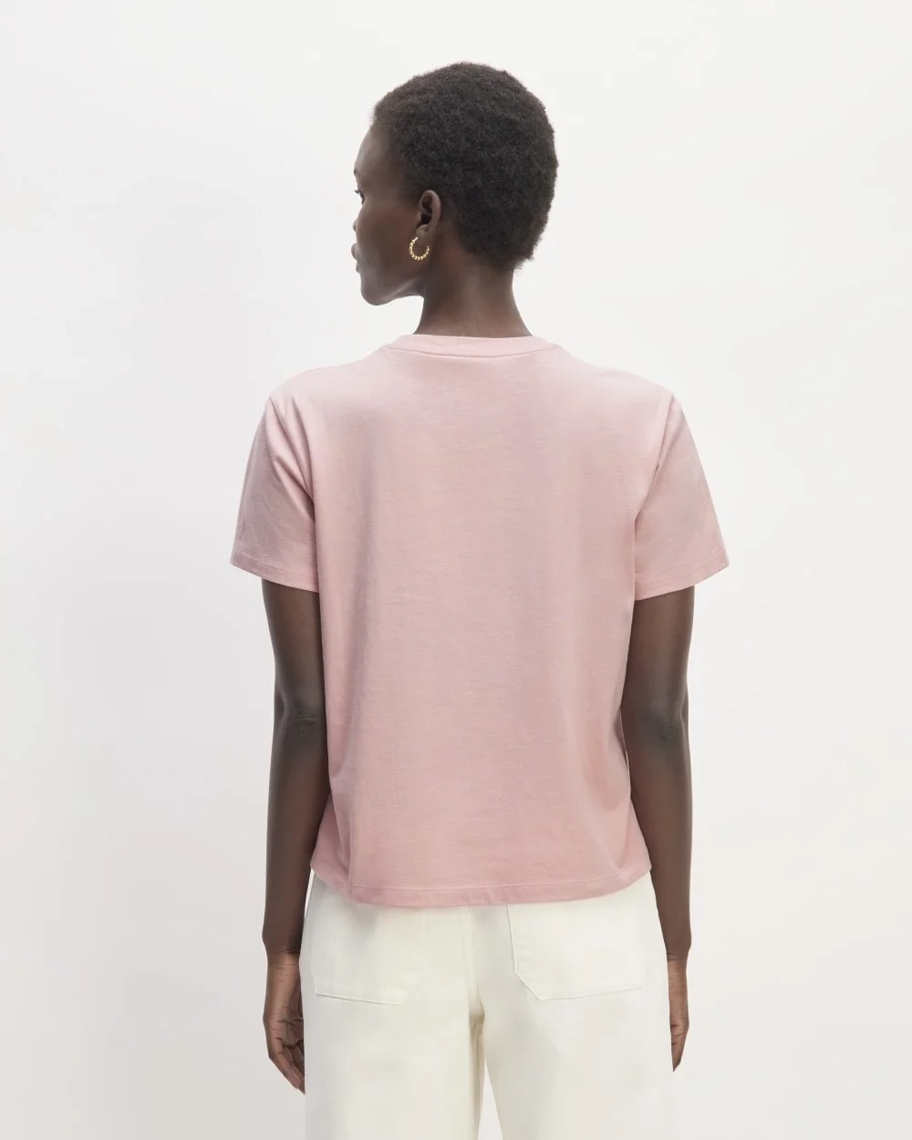 The Box-Cut Tee in Essential Cotton | Rose Pink | No Pocket (3)