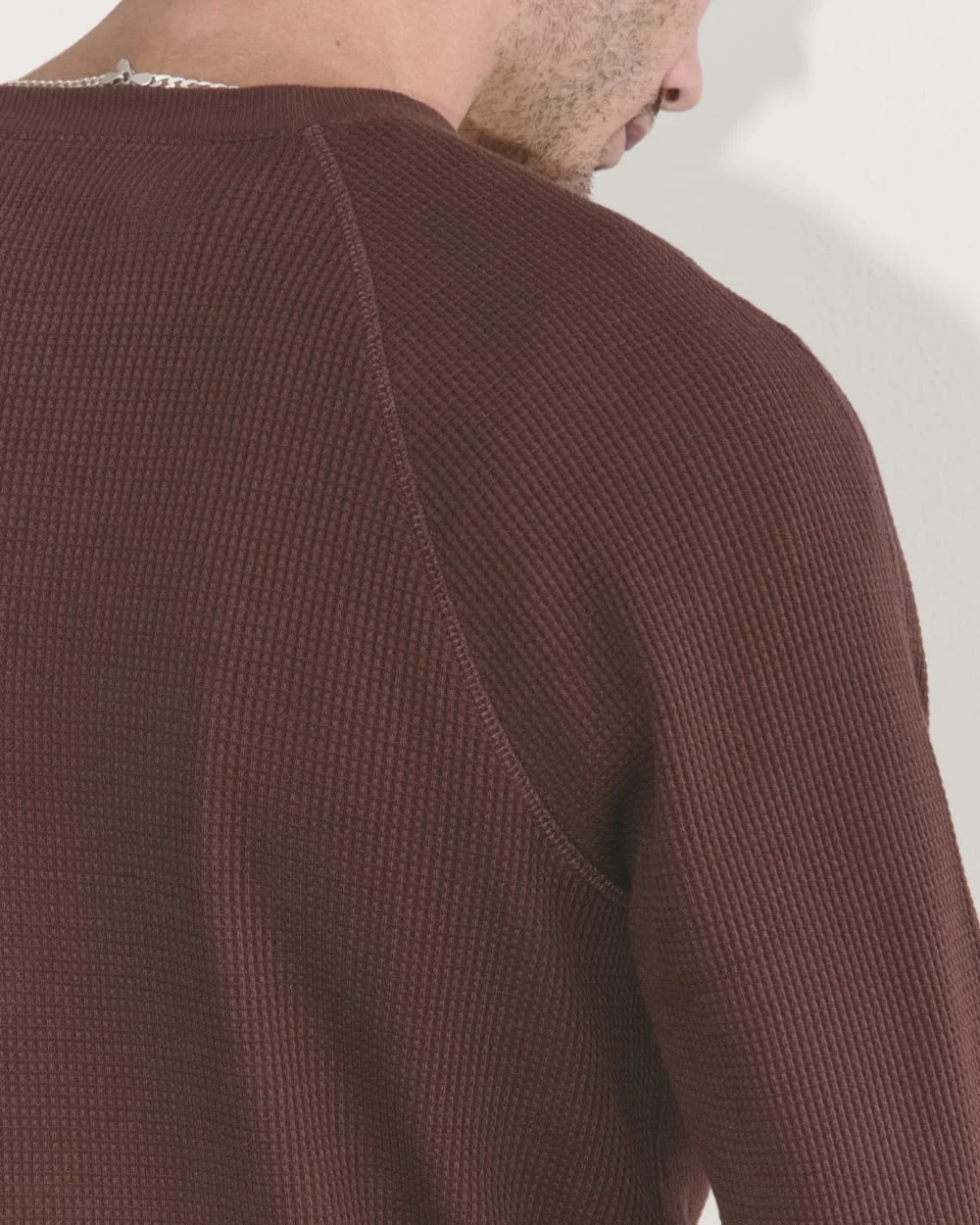 The Waffle Long-Sleeve Henley | Dark Mahogany (4)