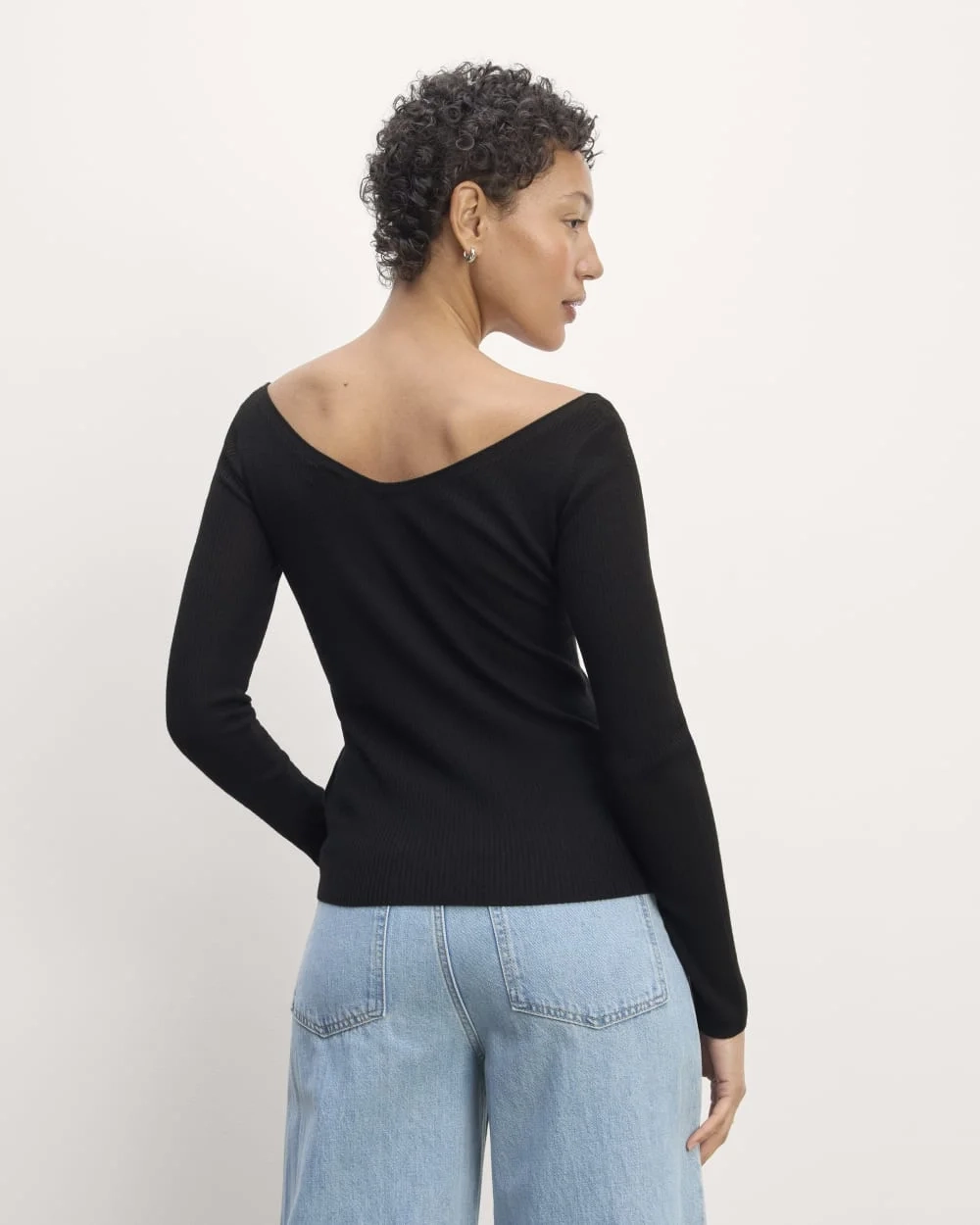 The Off-Shoulder Top in Ultrasoft Merino | Black (3)