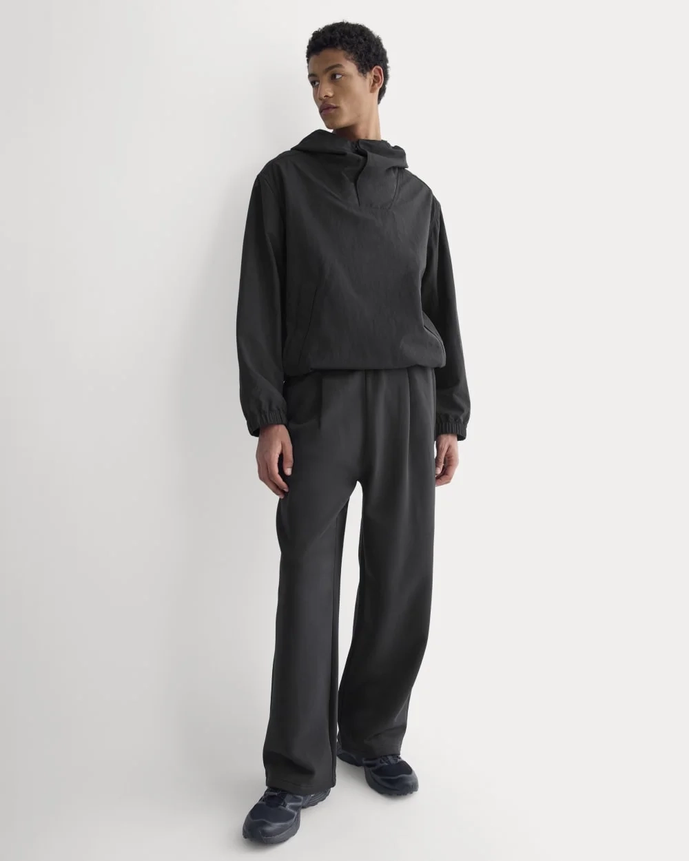 Luxe Fleece Pleated Sweatpant | Black
