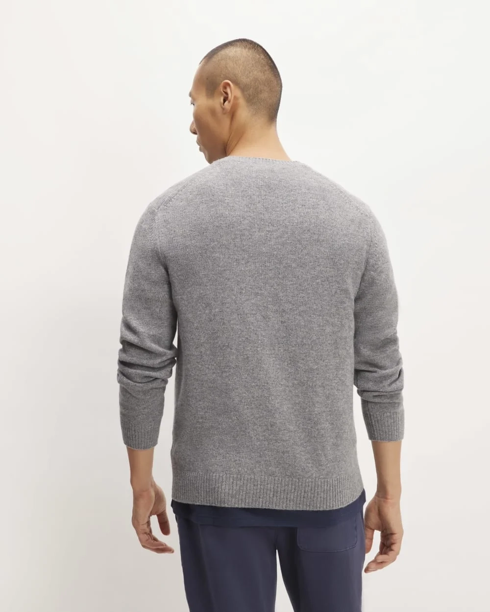 The Premium Merino Crew Neck Sweater | Heathered Mid-Grey (5)