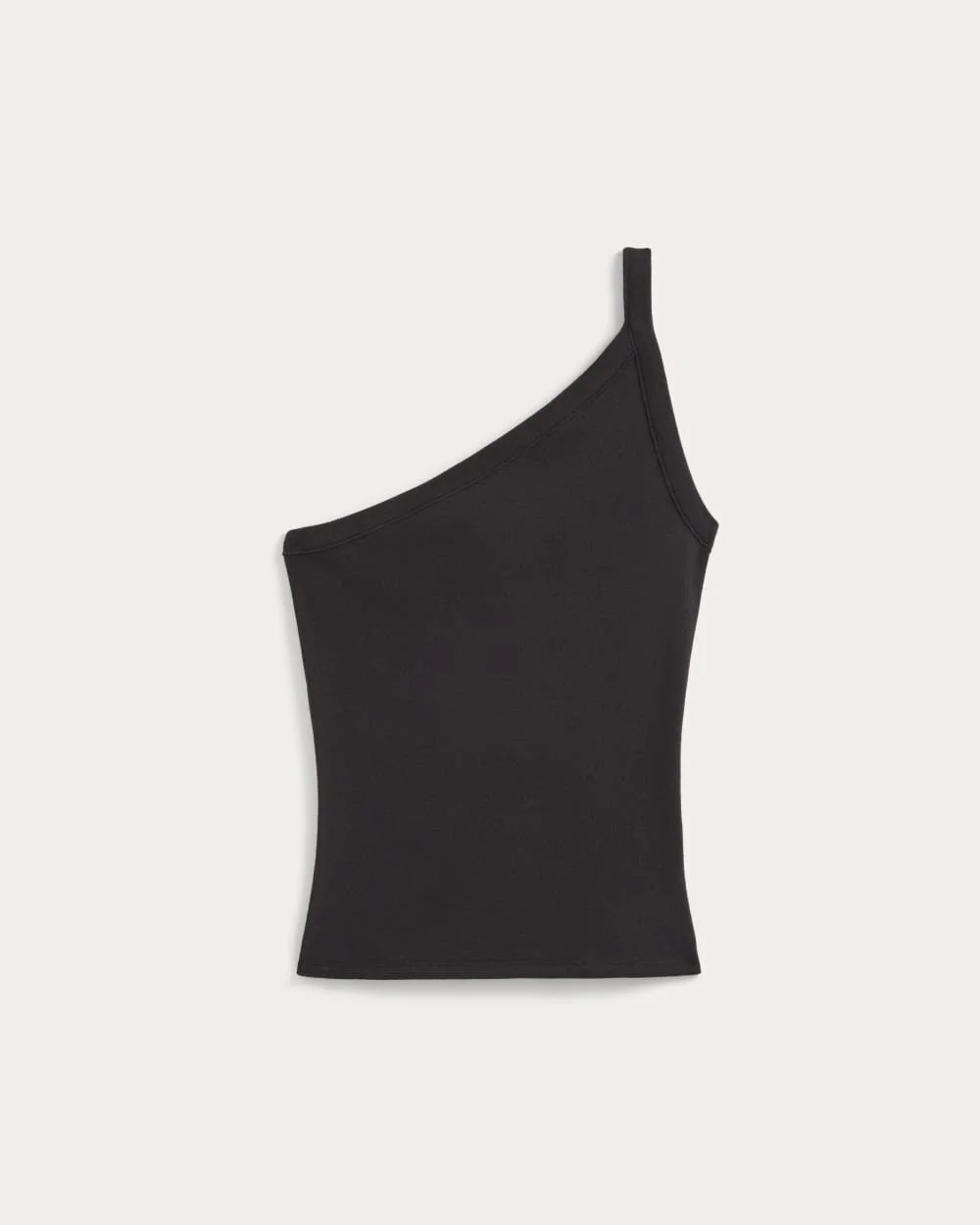 RetroSoft Cotton One-Shoulder Tank | Black (3)