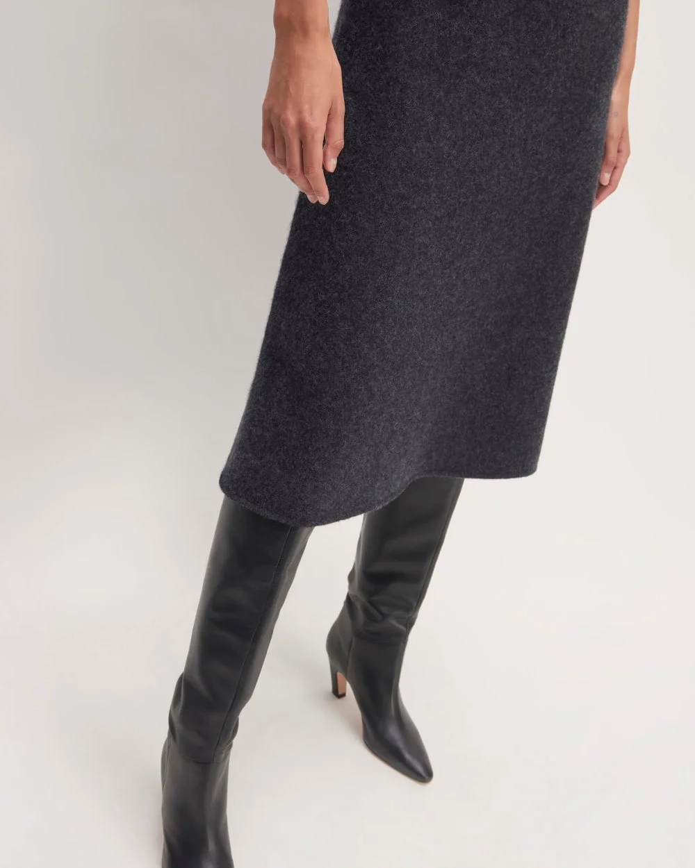 The Cozy-Stretch Sleeveless Midi Dress | Charcoal (4)