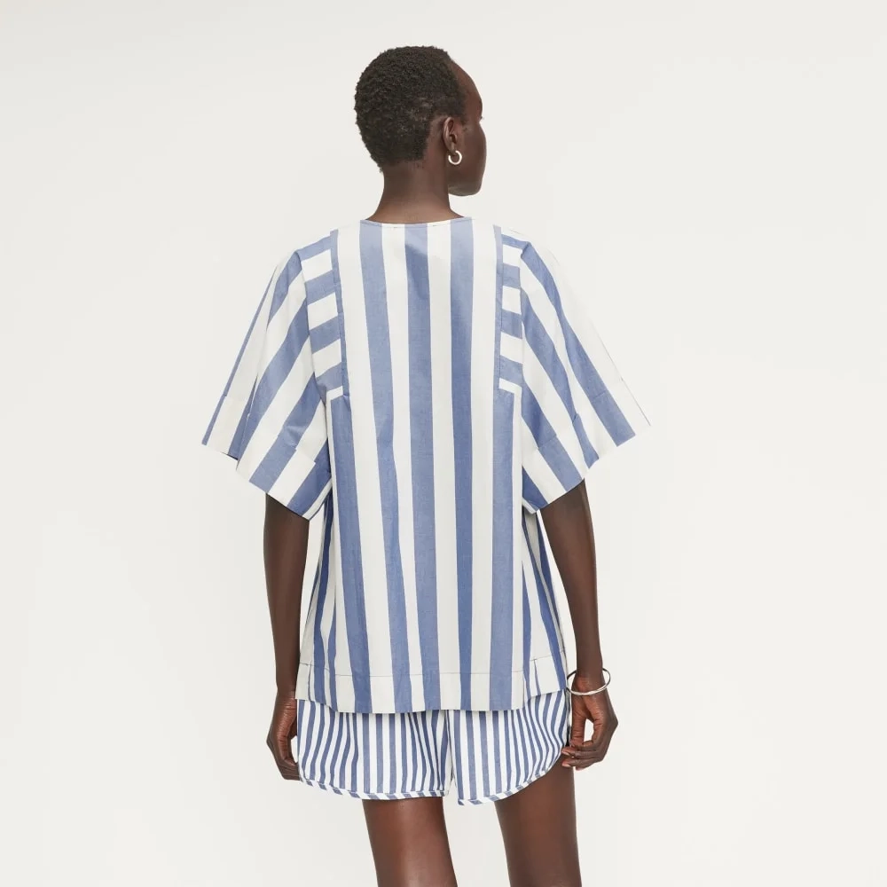 The Poplin Tunic | Mazarine Blue / Bone (5)