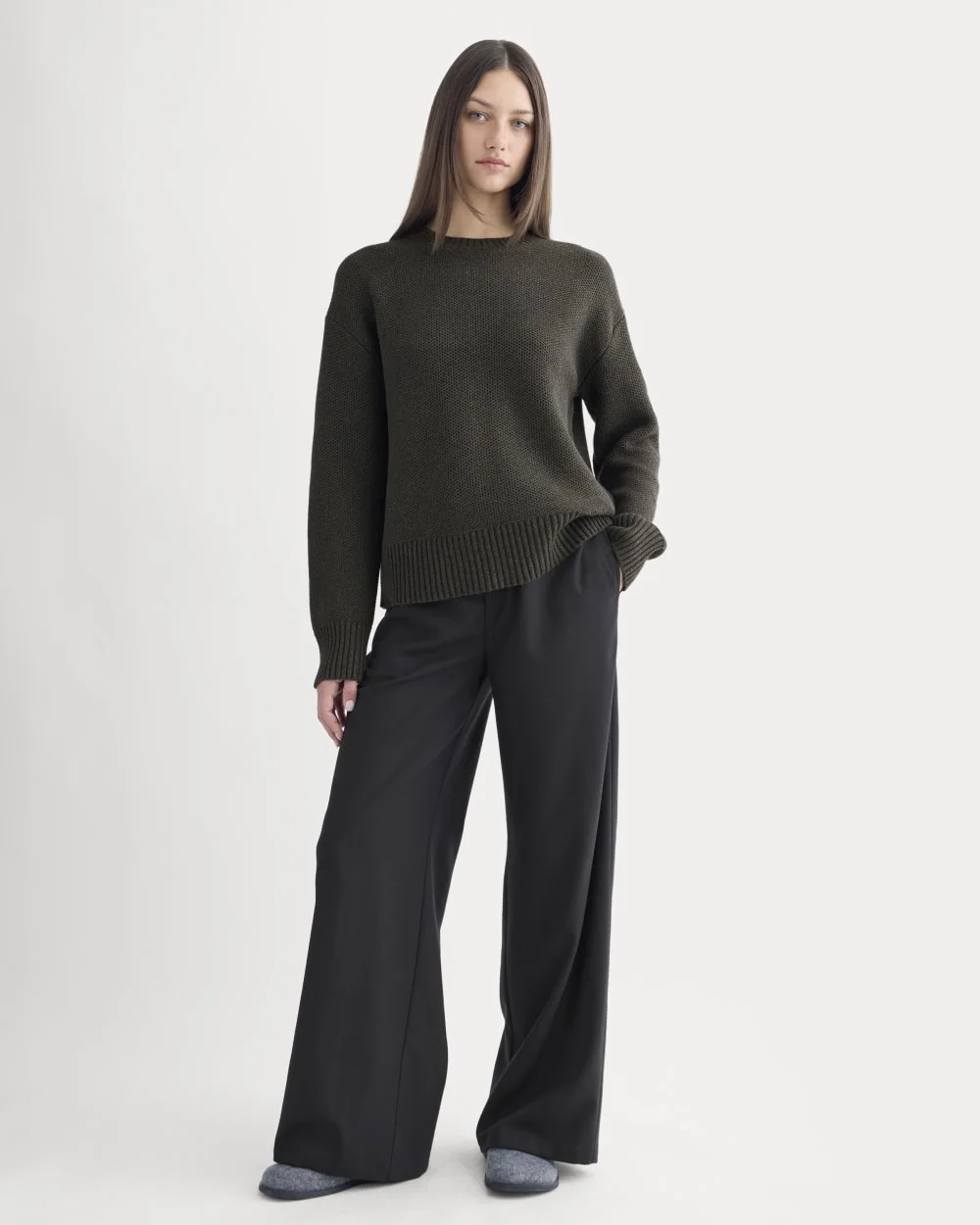 The Cotton Honeycomb Square Crew | Heathered Soot (6)