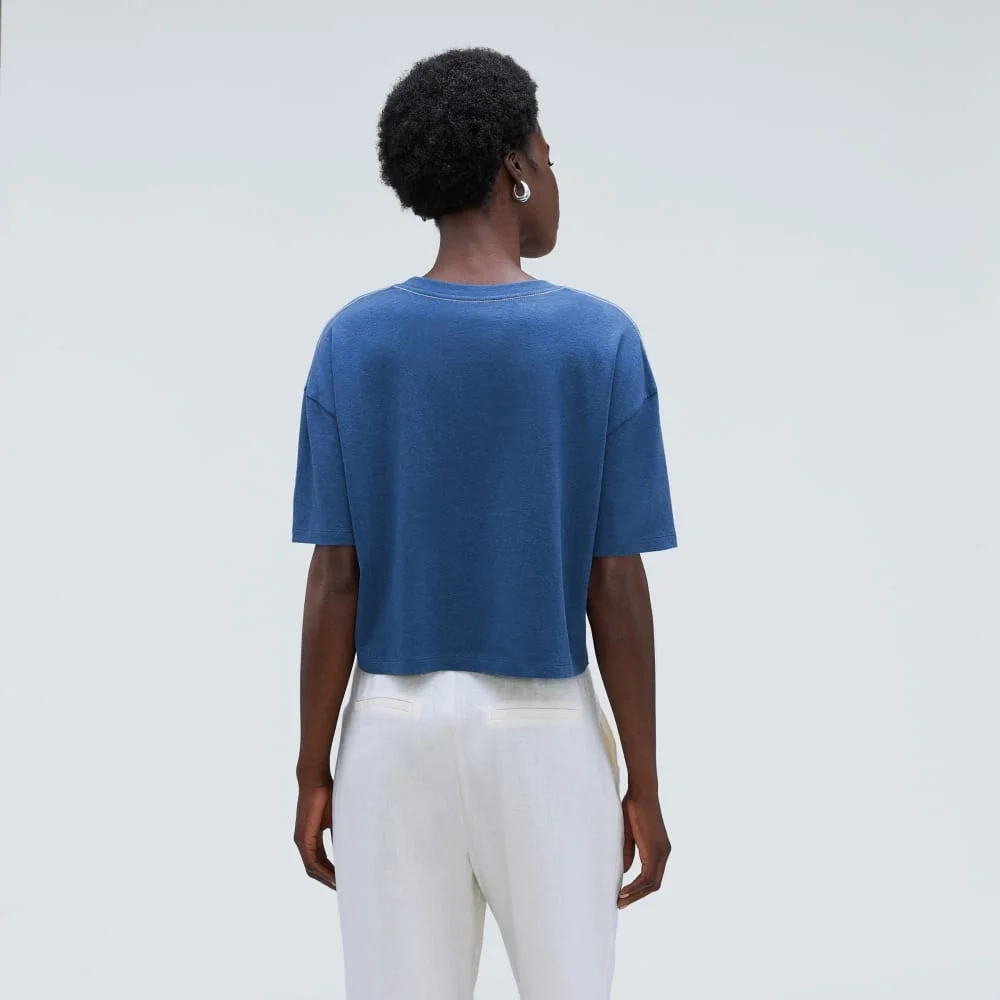 The Vintage Henley Hemp Tee | Deep Blue (5)