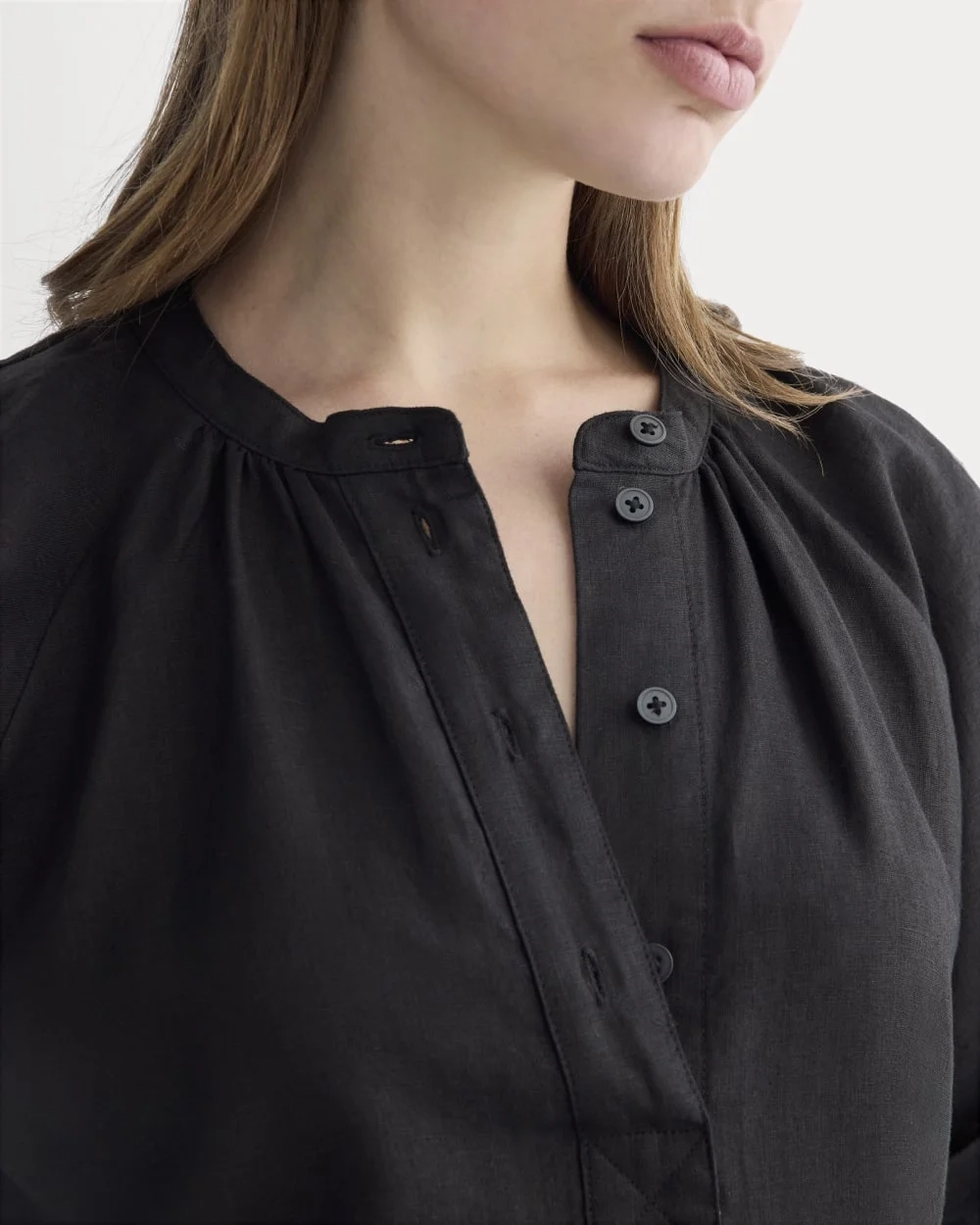 The Popover Dress in Linen | Black (6)