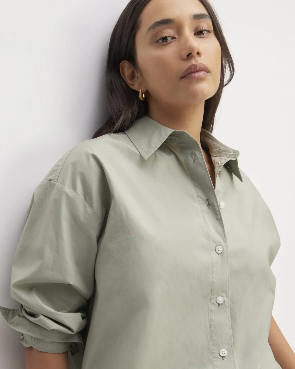 The Supima® Cotton Boyfriend Shirt | Sage Green (5)