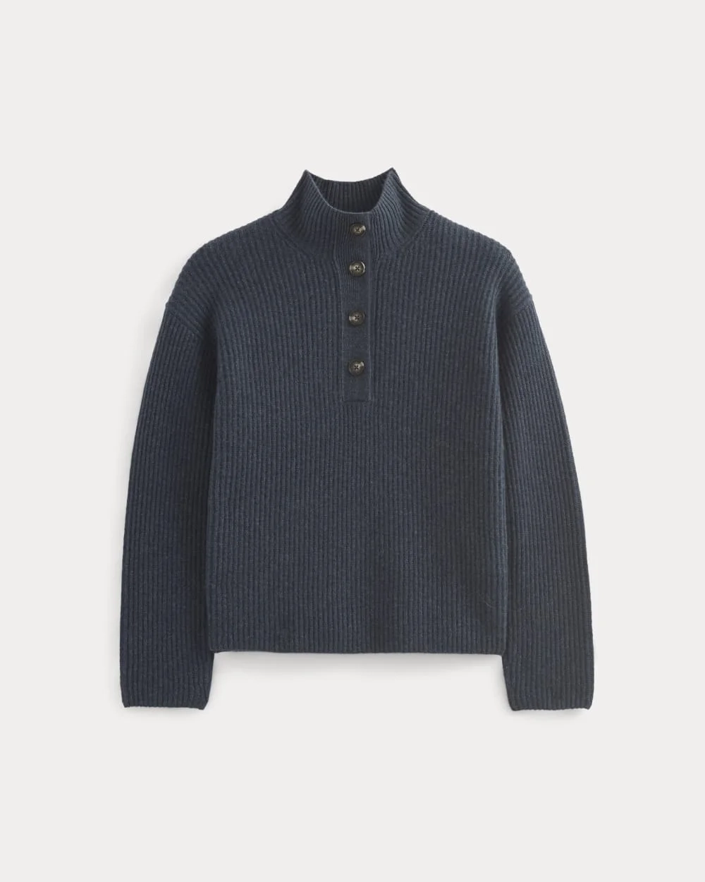 The Cocoon Henley in Wool Cashmere | Indigo (6)