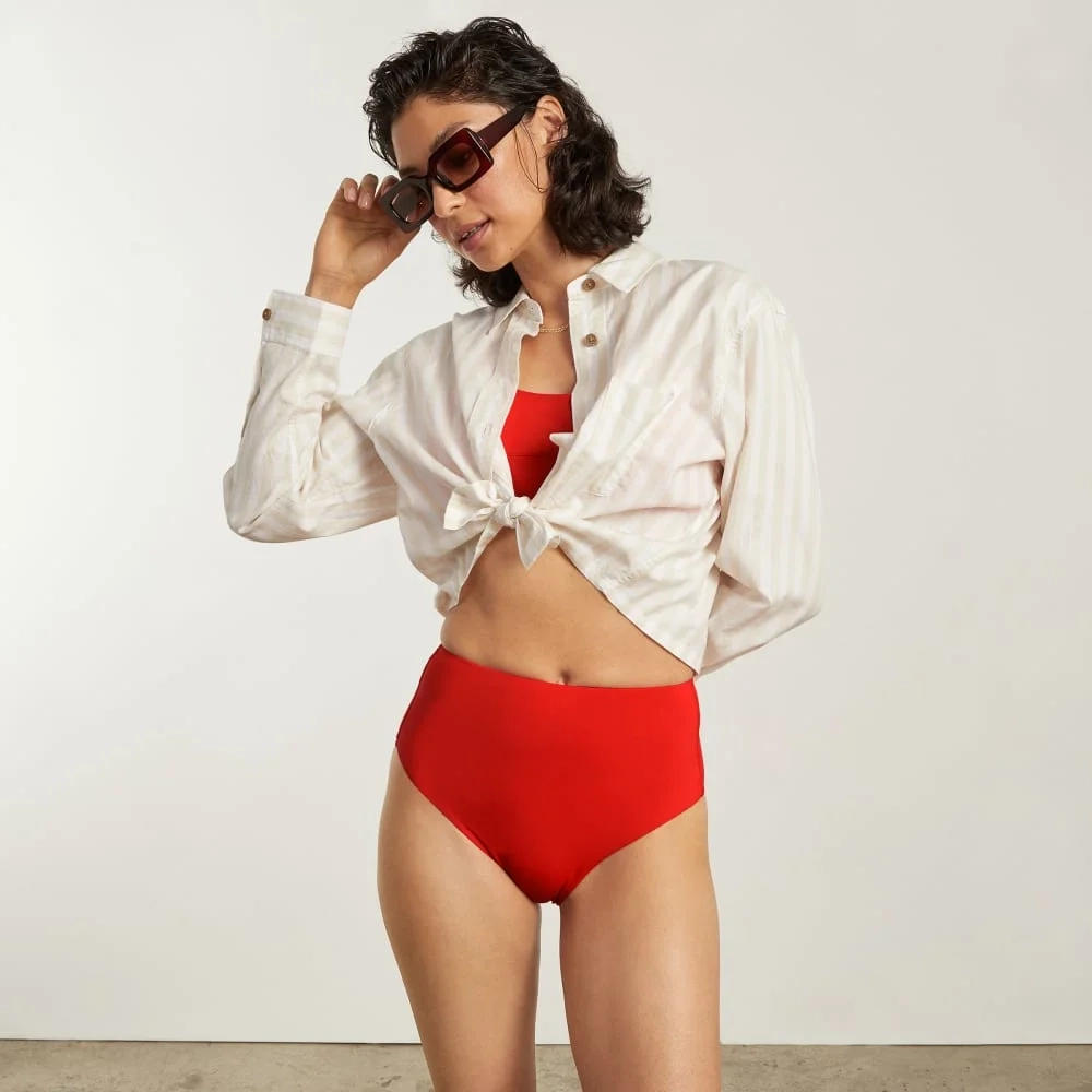 The High-Rise Hipster Bottom | Bright Red (6)