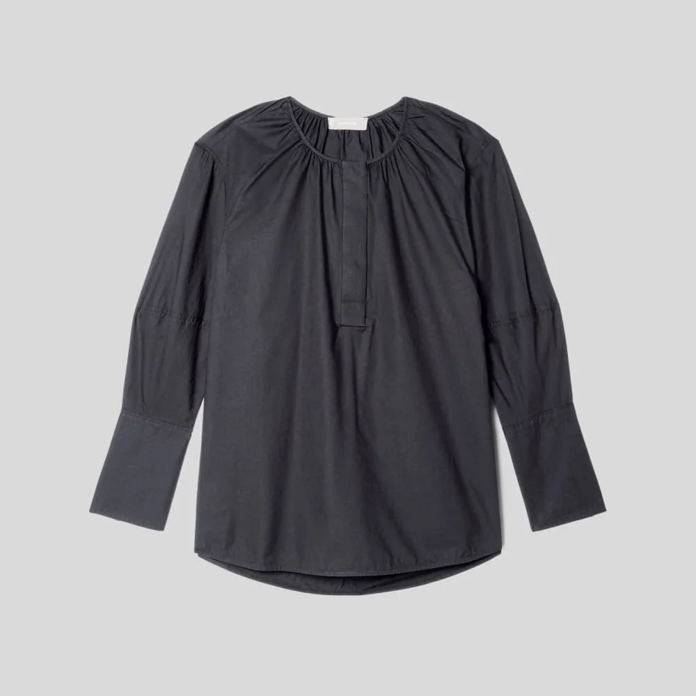 The Silky Cotton Balloon Sleeve Top | Black (5)