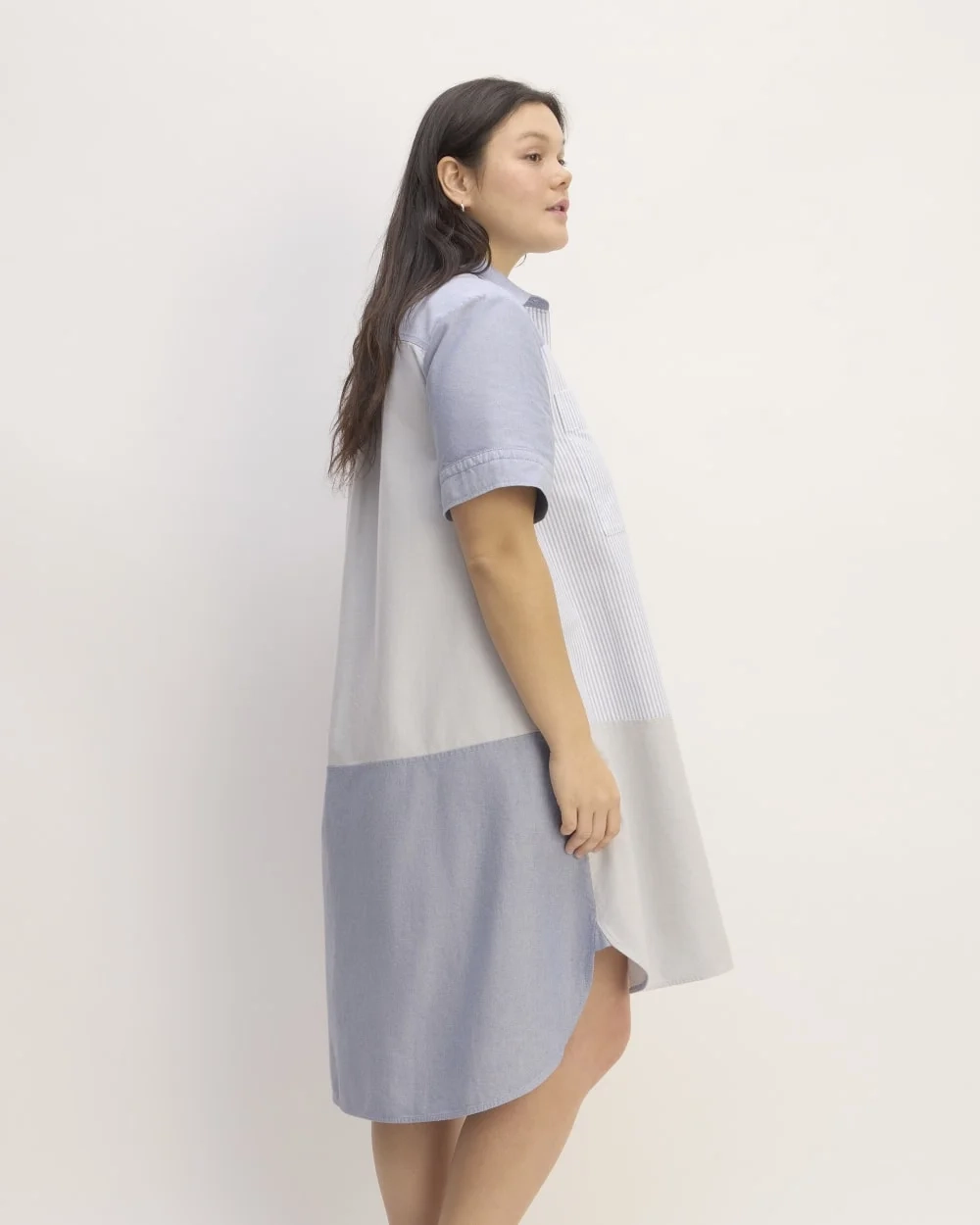 The Everlane x Marques' Almeida Patchwork Daytripper Dress | Blue Stripe Patchwo (3)