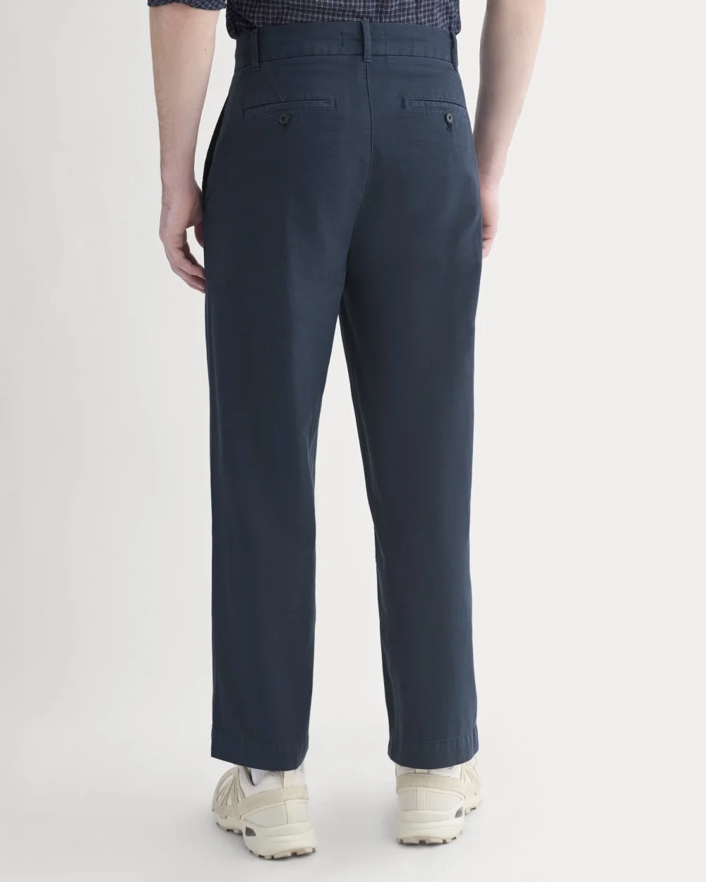 Cropped Slub Trouser | Deep Navy (3)