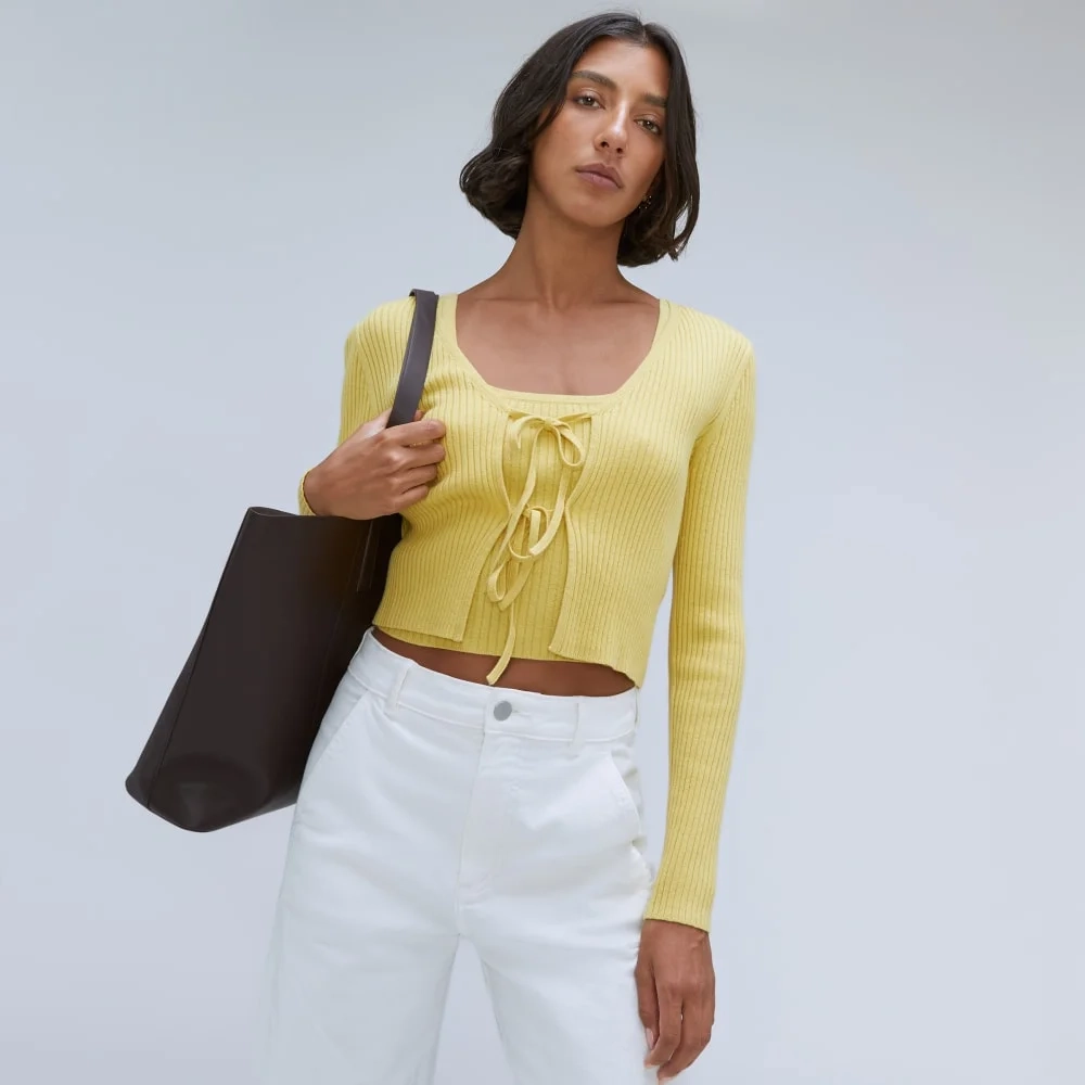 The Cotton-Merino Front-Tie Top | Dandelion (5)