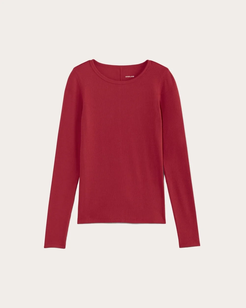 The Luxe Rib Long-Sleeve Crew | Berry Red (4)
