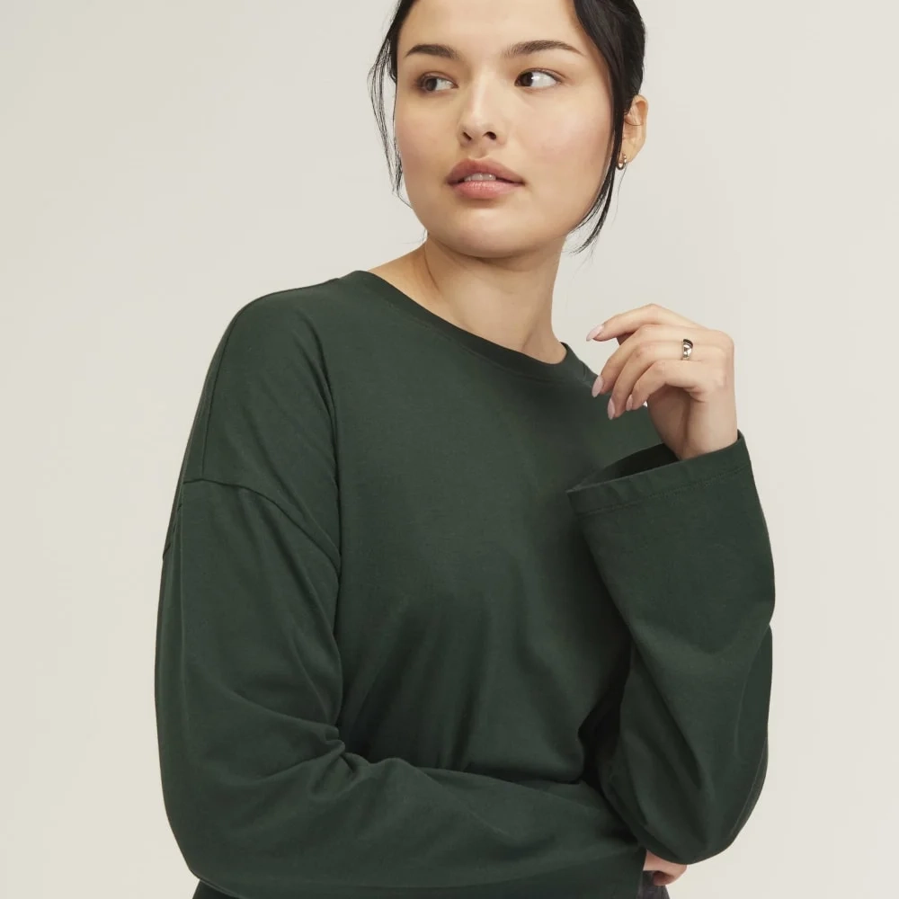The Organic Cotton Relaxed Long Sleeve Tee | Scarab (4)