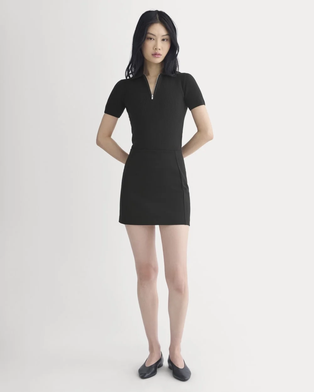 Knit Quarter-Zip Polo | Black (6)
