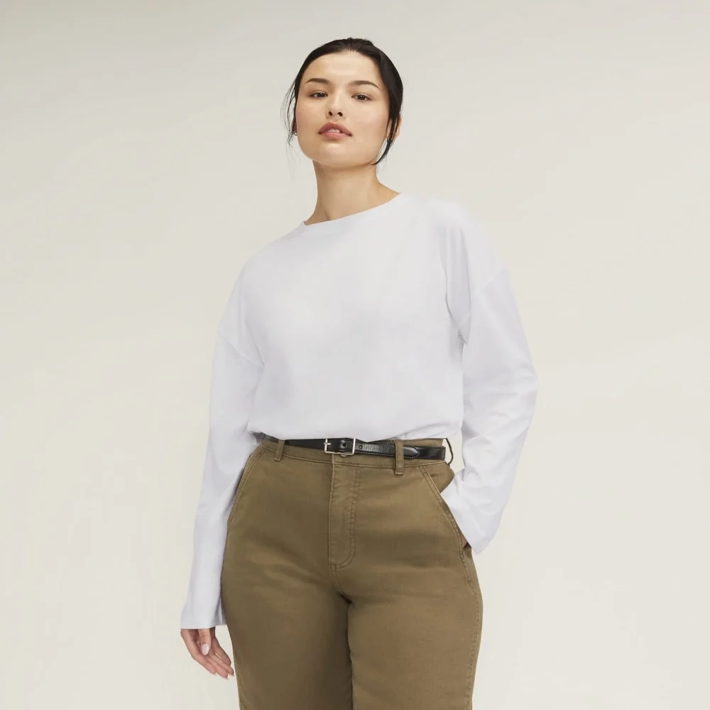 The Organic Cotton Relaxed Long Sleeve Tee | White