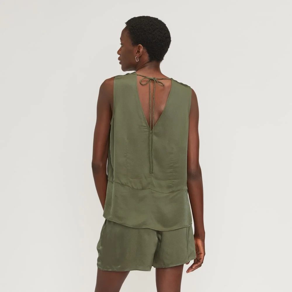 The Satin V-Neck Top | Kalamata (2)