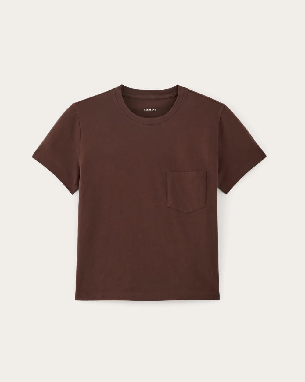 The Box-Cut Tee in Essential Cotton | Dark Mahogany | Pocket (3)