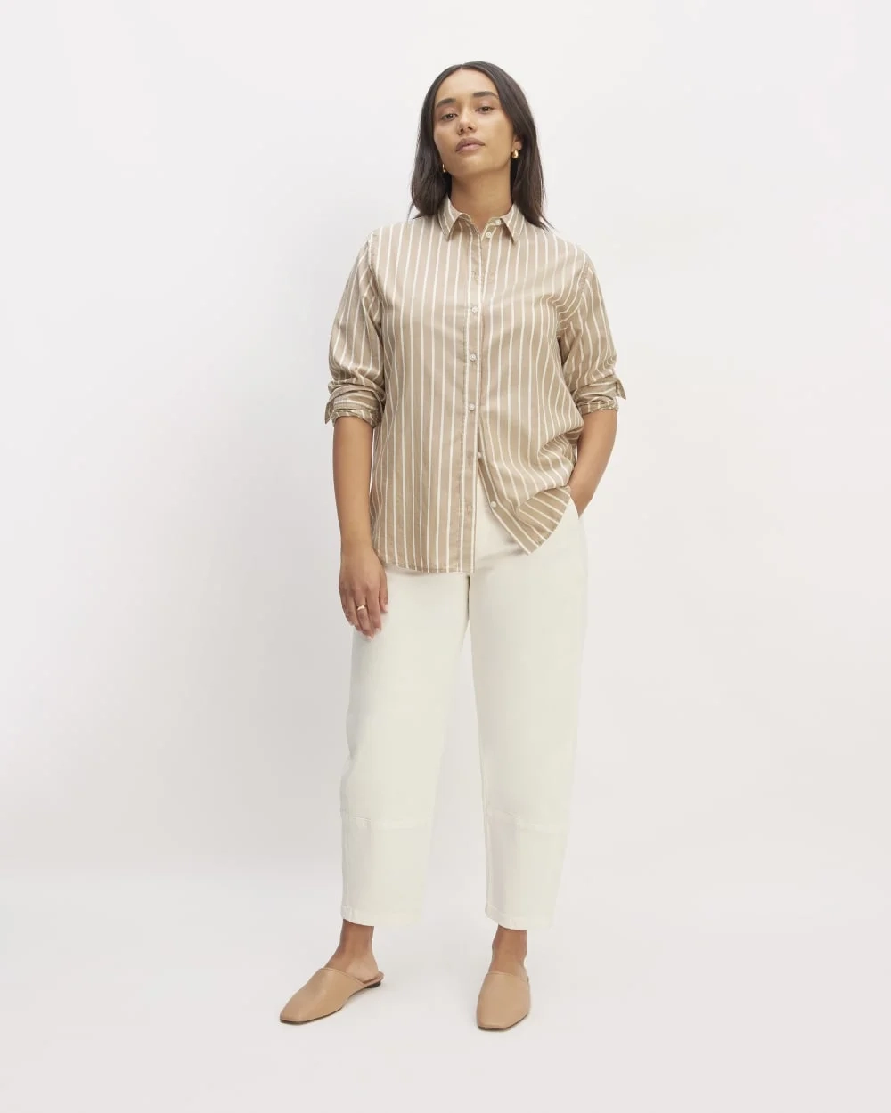 The Must-Have Shirt in Silky Cotton | Cherry Mahogany / White (5)
