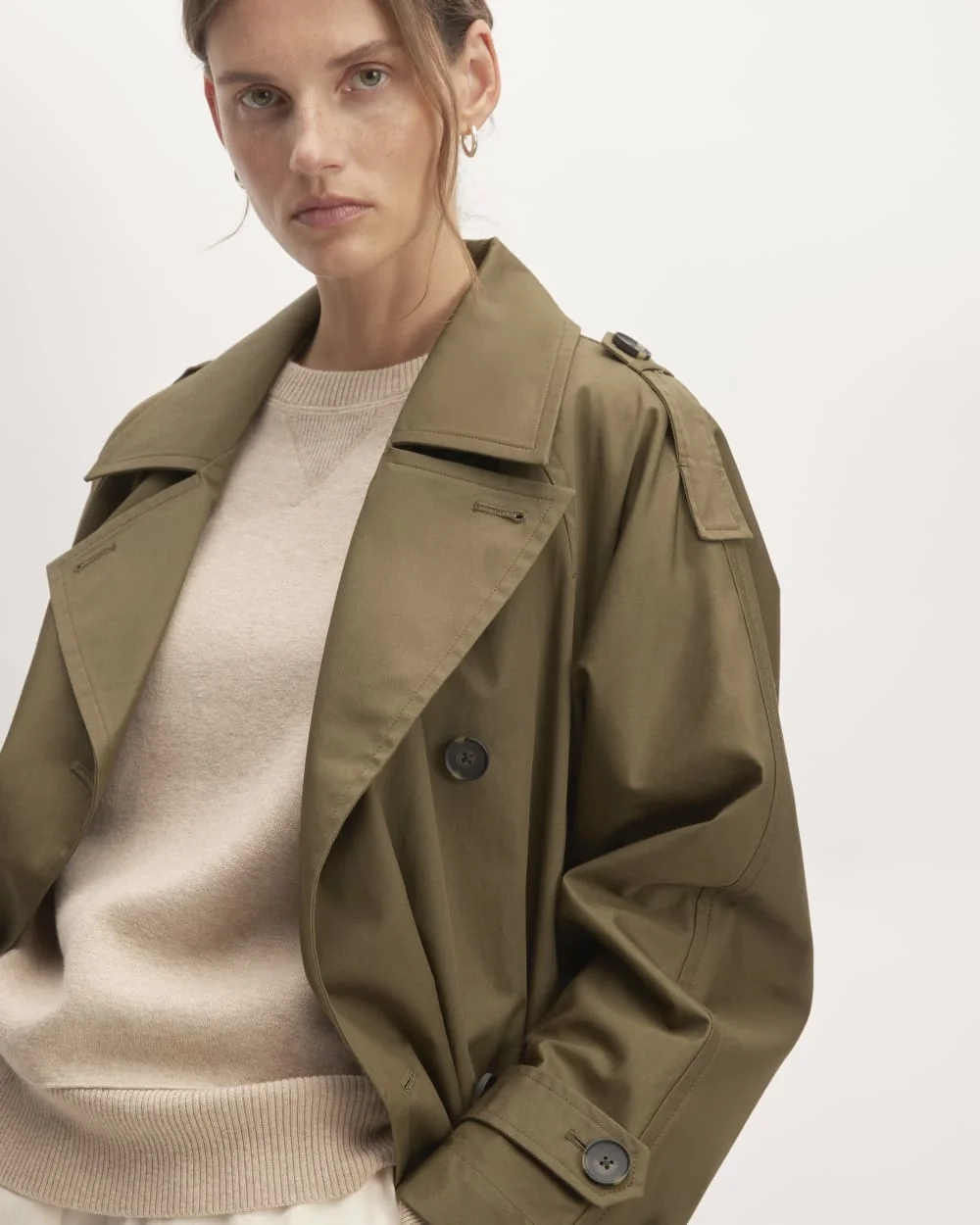 The Cotton Long Trench Coat | Beech (5)