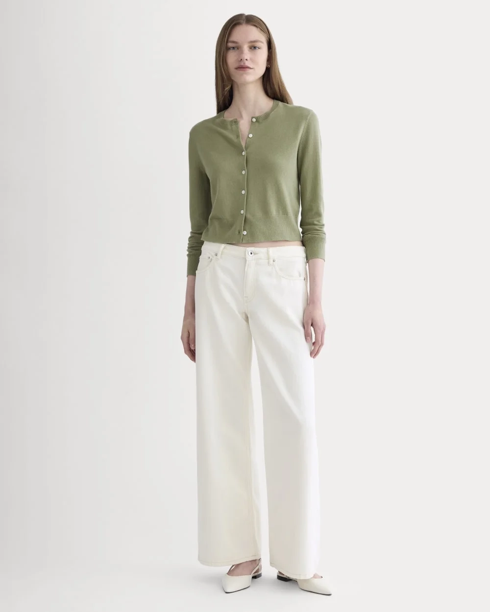 The Cropped Cardigan in Cotton Cashmere | Sagebrush (4)