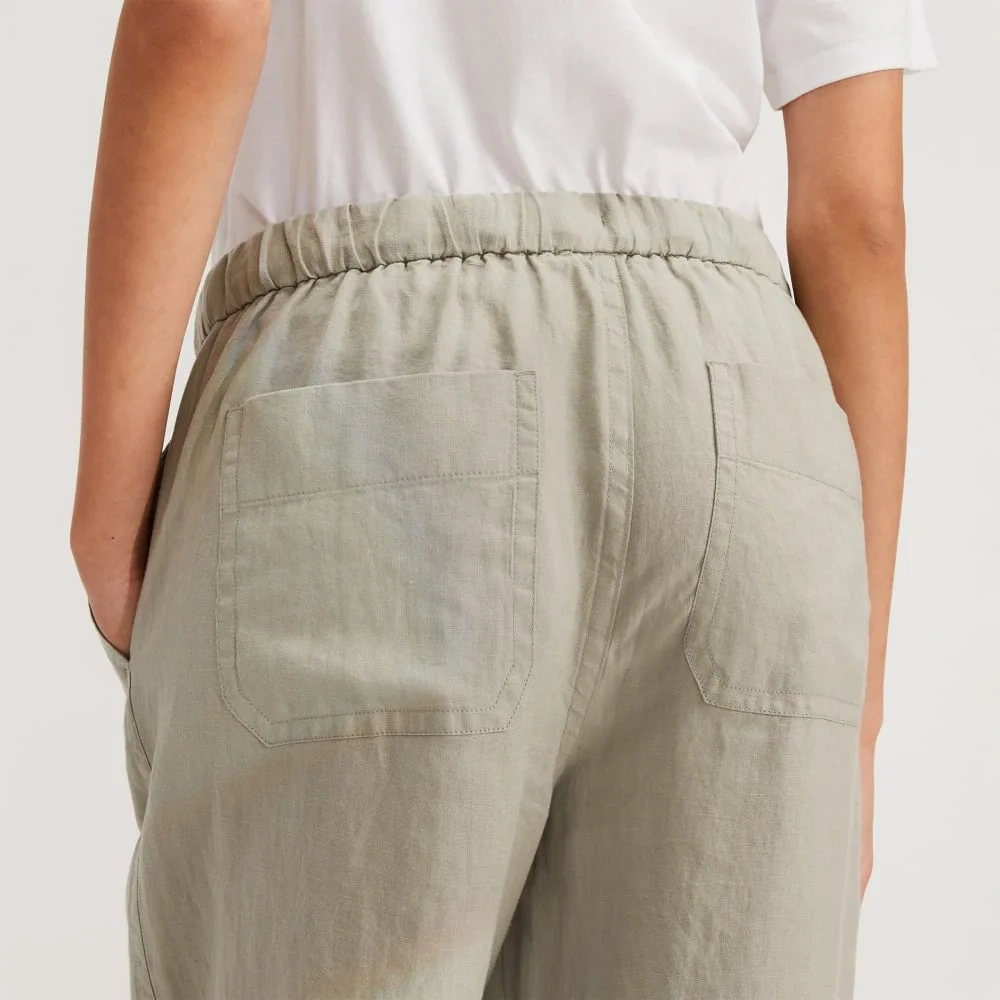 The Linen Pull-On Barrel Pant | Seagrass (6)